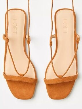 LOFT Strappy Lace Up Sandals